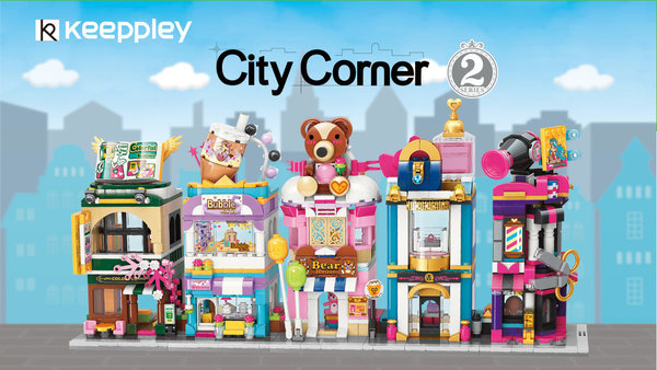 Keeppley by Qman C0109 - City Corner 2 Teddy Laden Teddy Theme Store
