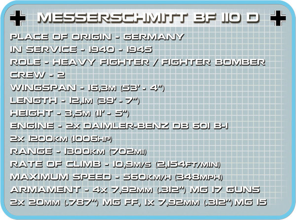 Cobi 5716 -  Messerschmitt BF 110D