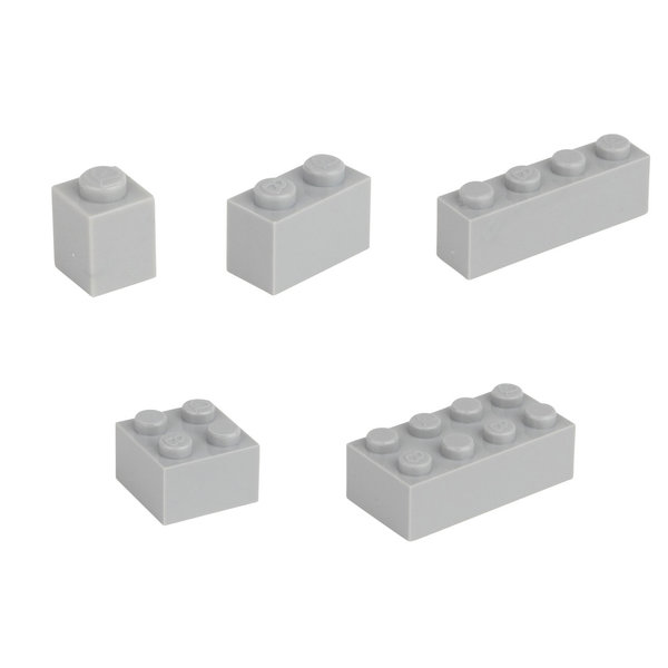 Q-Bricks Teilebox - 300 Klemmbausteine - Farbe: Fenstergrau