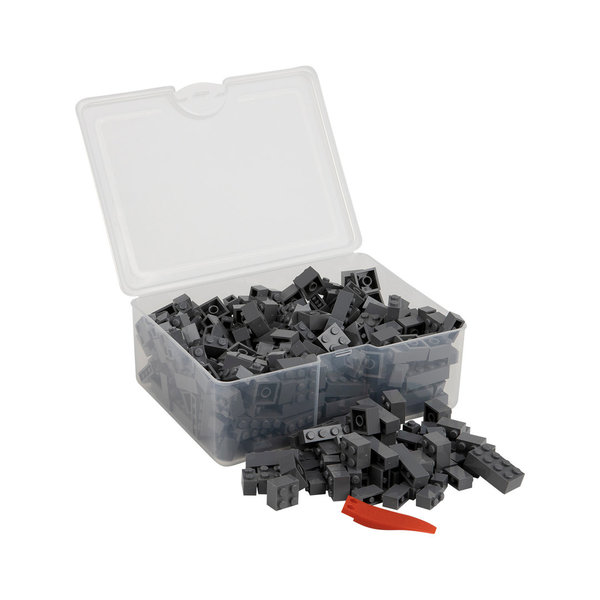 Q-Bricks Teilebox - 300 Klemmbausteine - Farbe: Staubgrau