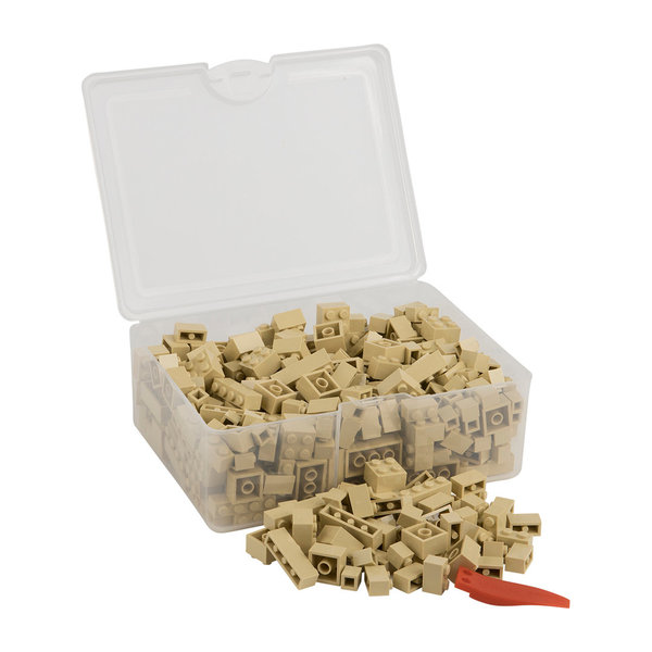 Q-Bricks Teilebox - 300 Klemmbausteine - Farbe: Elfenbein