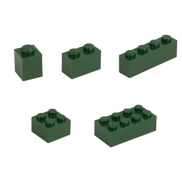 Q-Bricks Teilebox - 300 Klemmbausteine - Farbe: Moosgrün