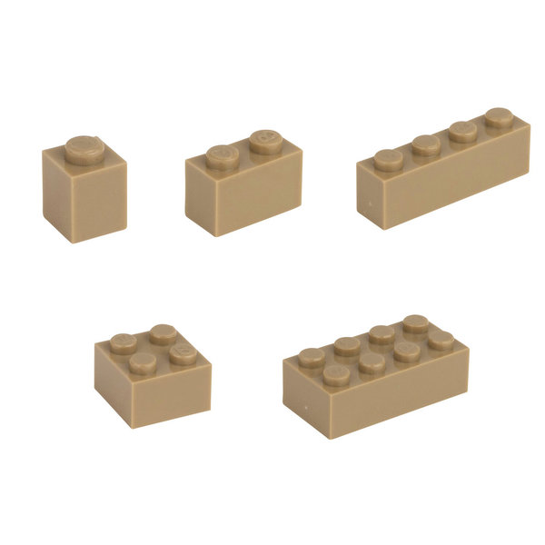 Q-Bricks Teilebox - 300 Klemmbausteine - Farbe: Graubeige