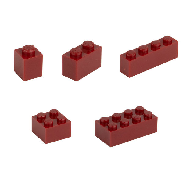 Q-Bricks Teilebox - 300 Klemmbausteine - Farbe: Braunrot