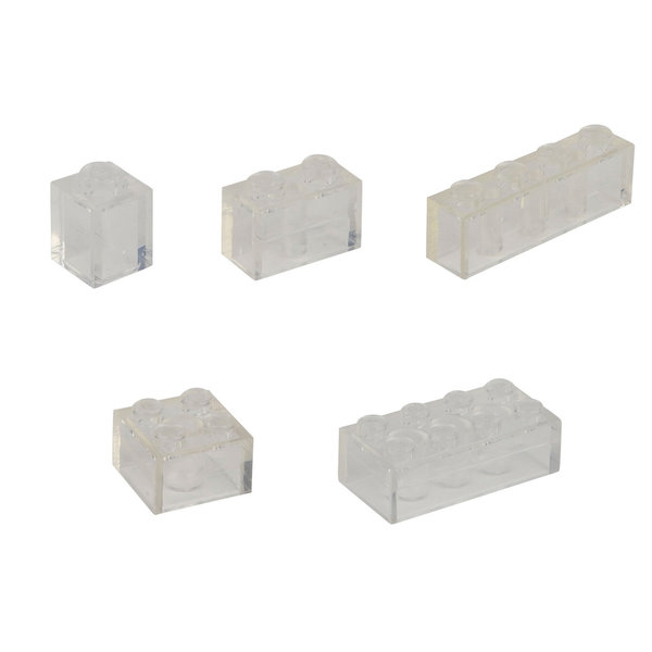 Q-Bricks Teilebox - 300 Klemmbausteine - Farbe: Transparent
