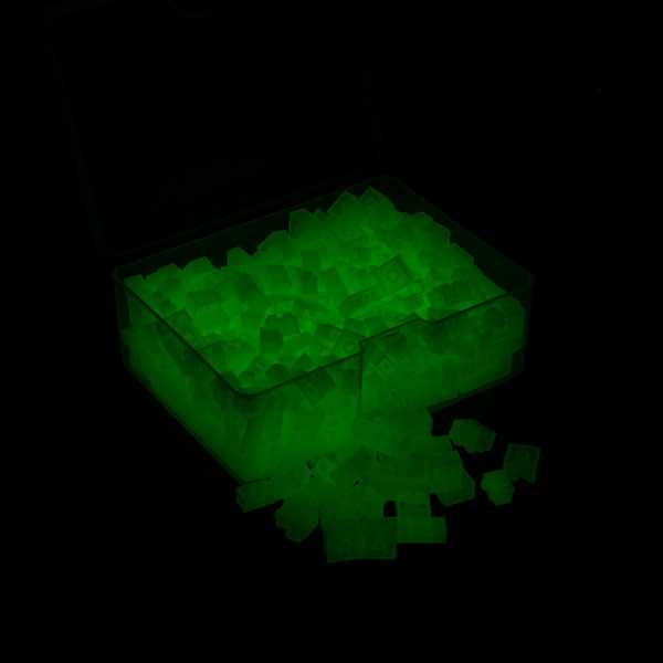 Q-Bricks Teilebox - 300 Klemmbausteine - Farbe: Neon