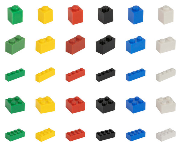 Q-Bricks Teilebox - 300 Klemmbausteine - Basismix