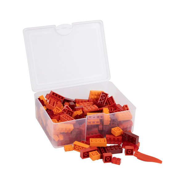 Q-Bricks Teilebox - 300 Klemmbausteine - Rotmischung