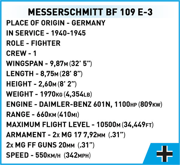 Cobi 5727 - Messerschmitt Bf 109 E-3