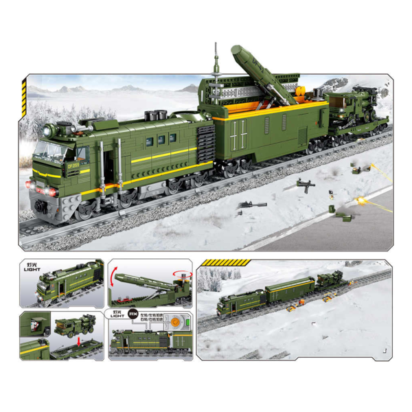 Kazi KY98252 - Military missile carrier Train mit Waggon und Schienenkreis
