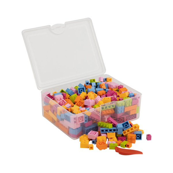 Q-Bricks Teilebox - 300 Klemmbausteine - Blütenmischung