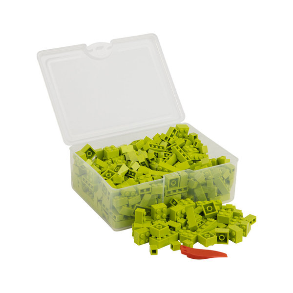 Q-Bricks Teilebox - 300 Klemmbausteine - Farbe: Grasgrün