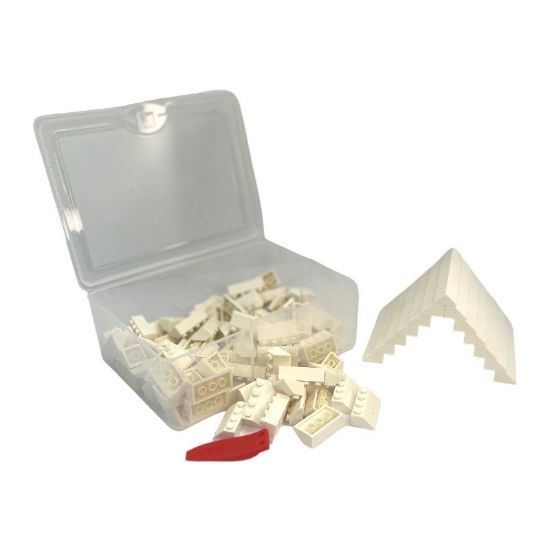 Q-Bricks Teilebox - 150 Dachsteine - Farbe: Weiß